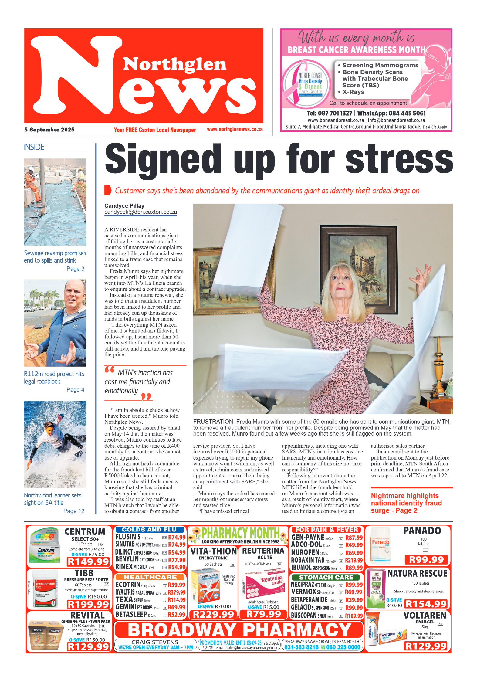 Northglen News 05 September 2025 page 1