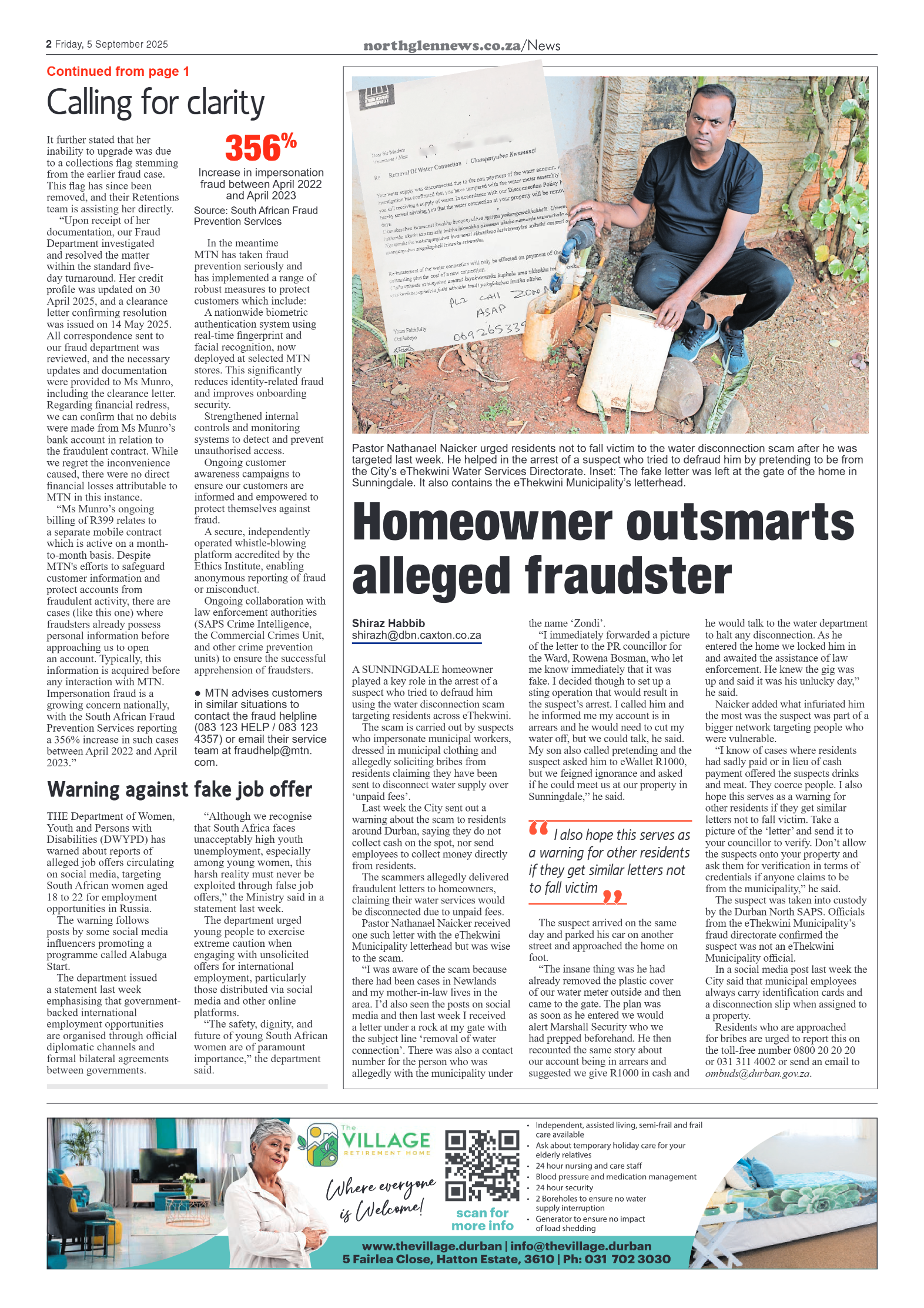 Northglen News 05 September 2025 page 2