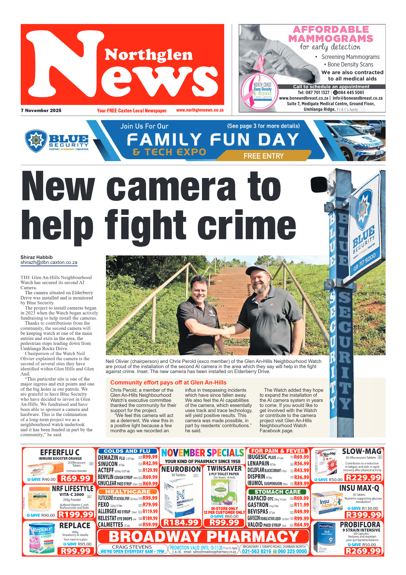 Northglen News 07 November 2025 page 1