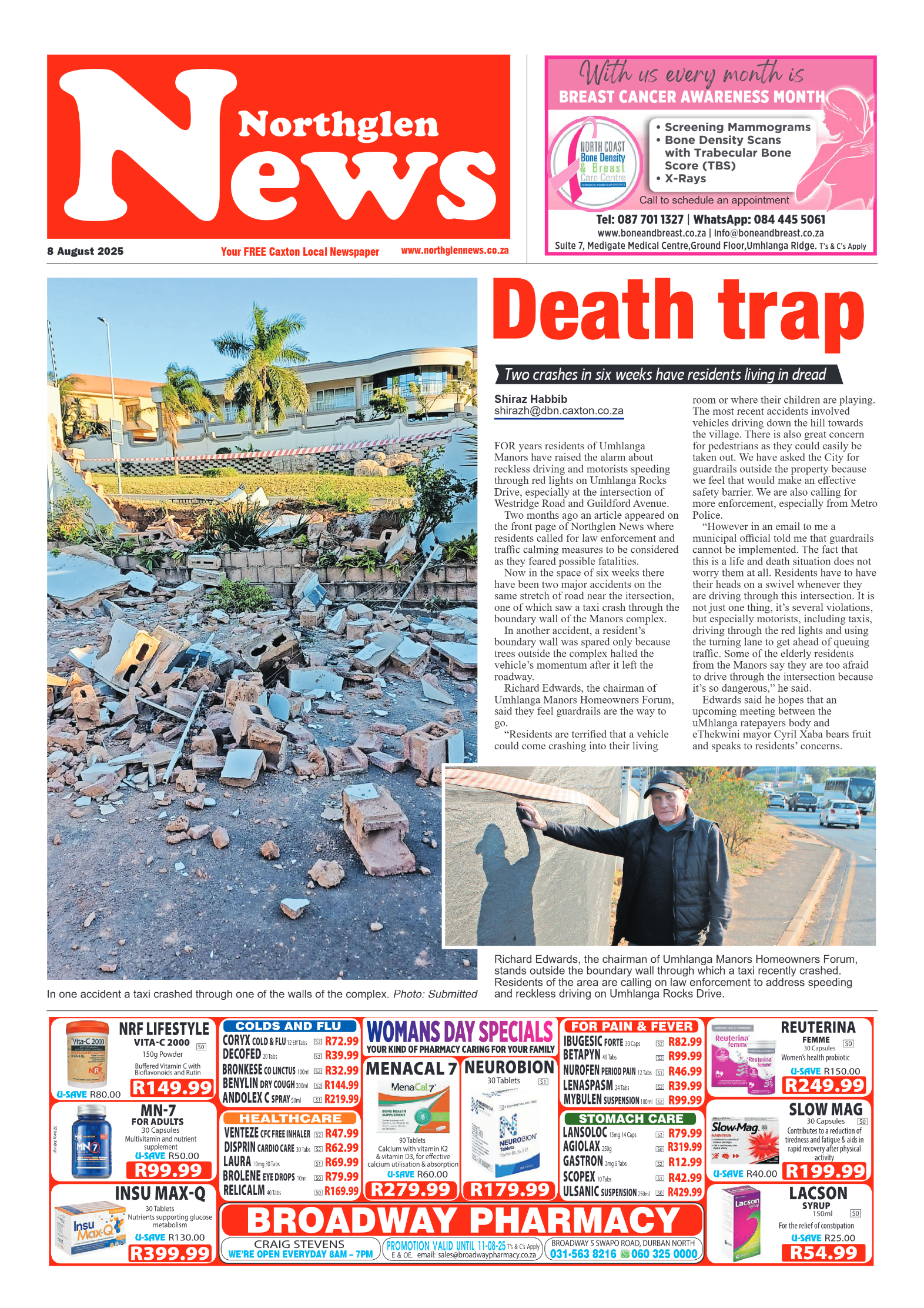 Northglen News 08 August 2025 page 1