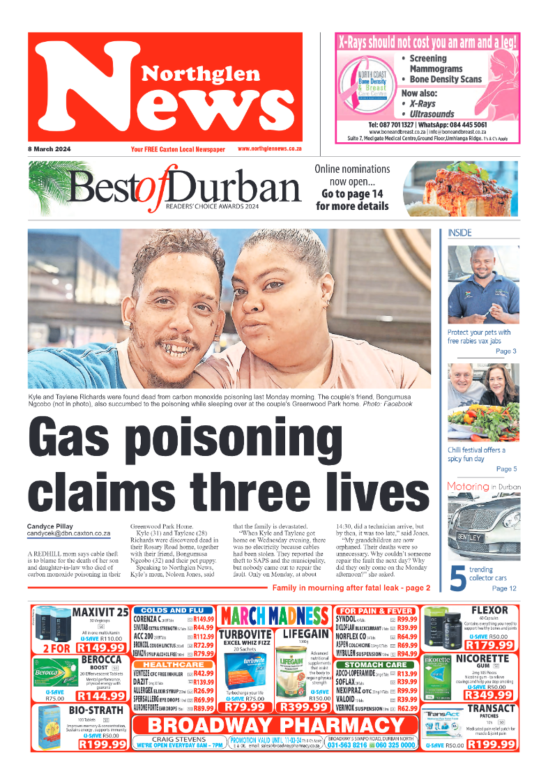 Northglen News 08 March 2024 page 1
