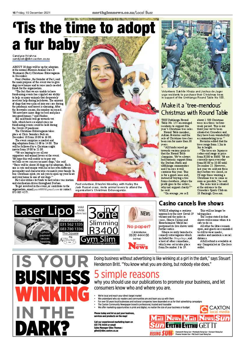 Northglen News 10 December 2021 page 16