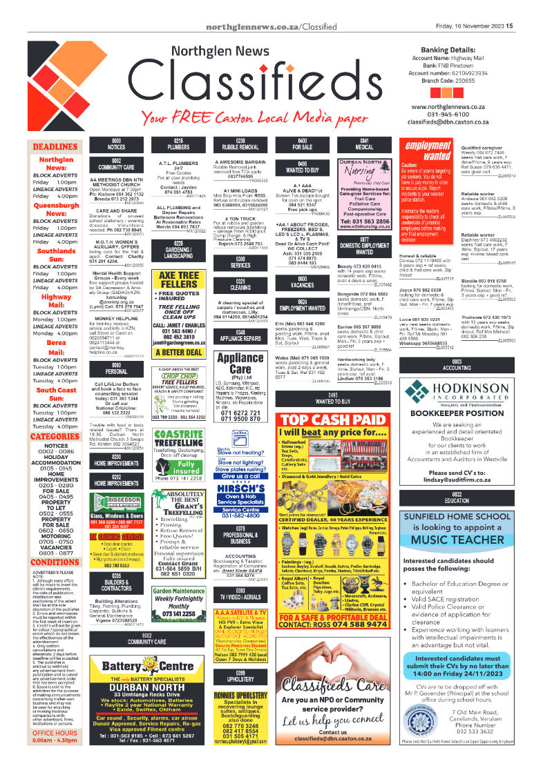 Northglen News 10 November 2023 page 15