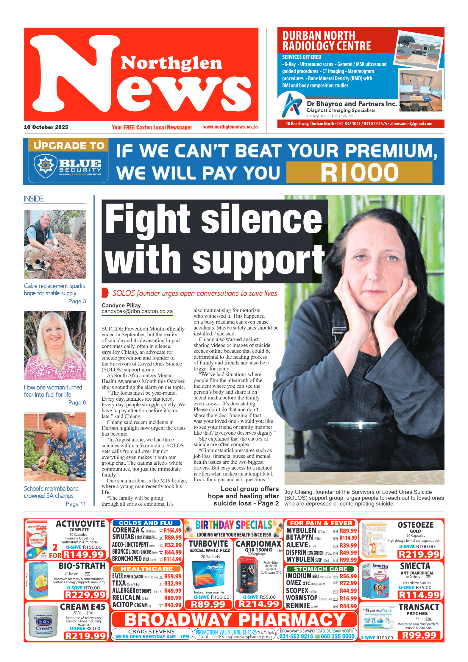 Northglen News 10 October 2025 page 1