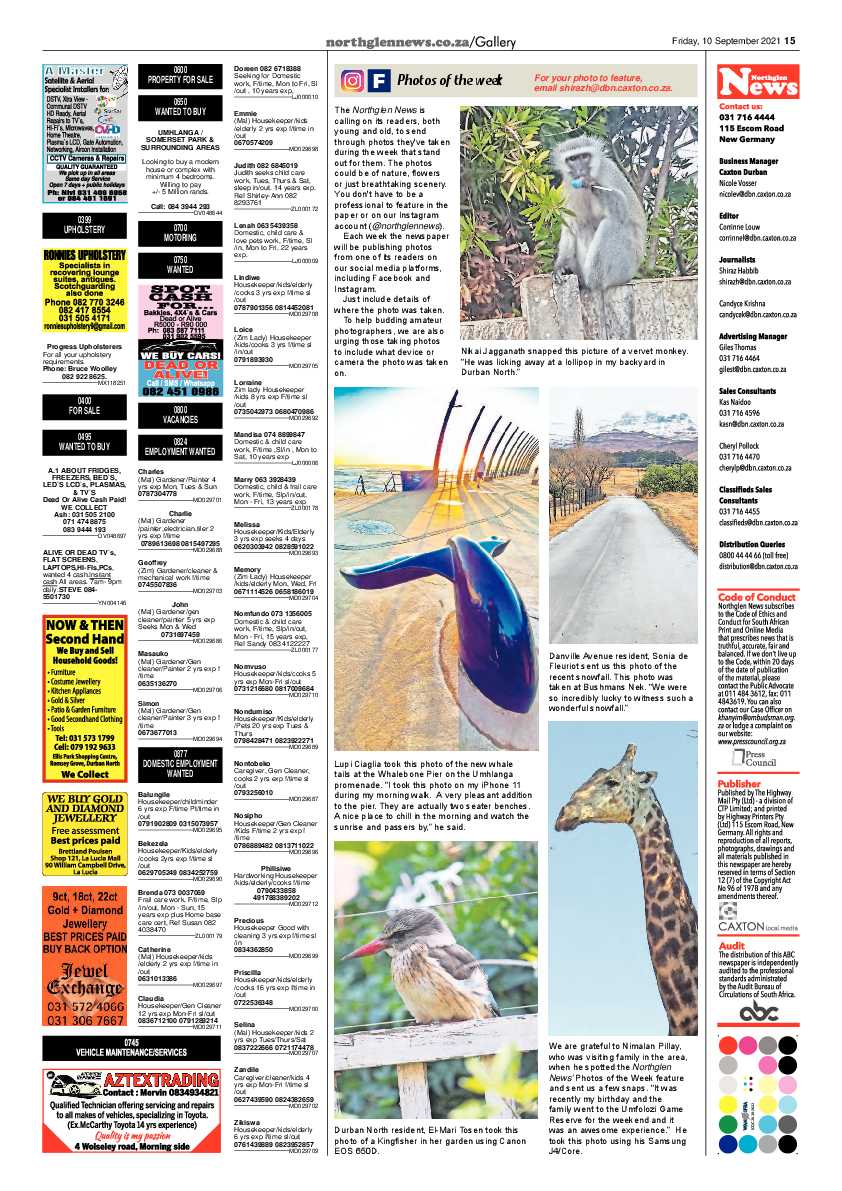 Northglen News 10 September 2021 page 15