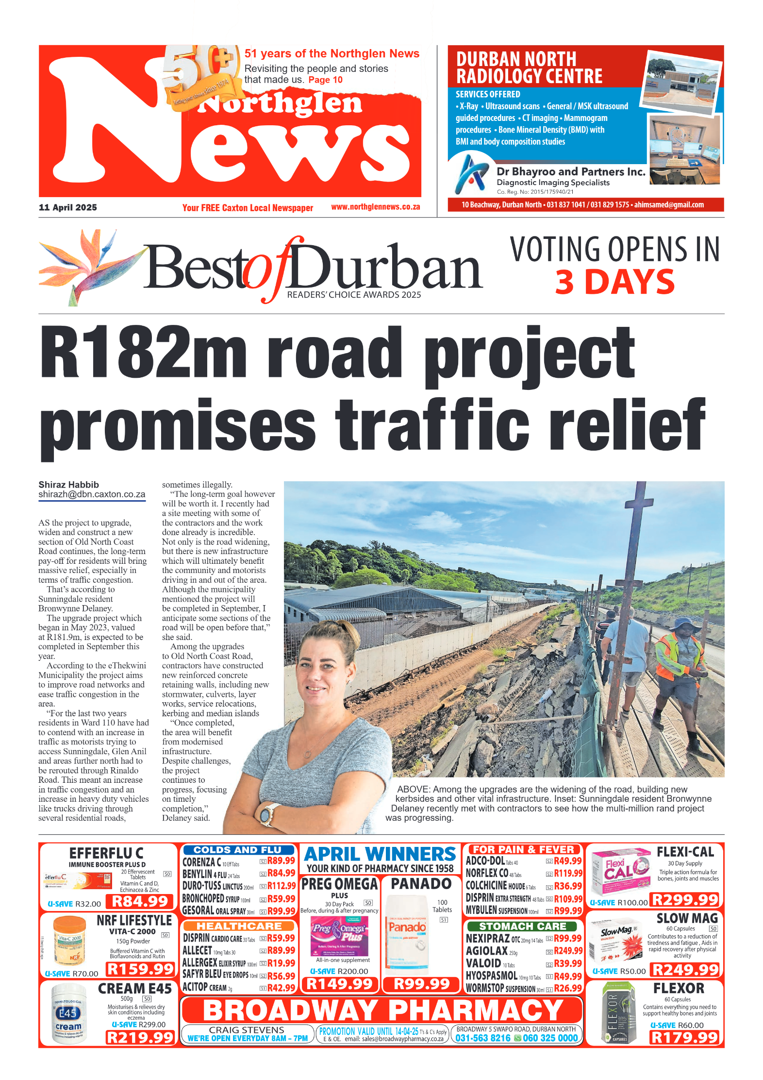 Northglen News 11 April 2025 page 1