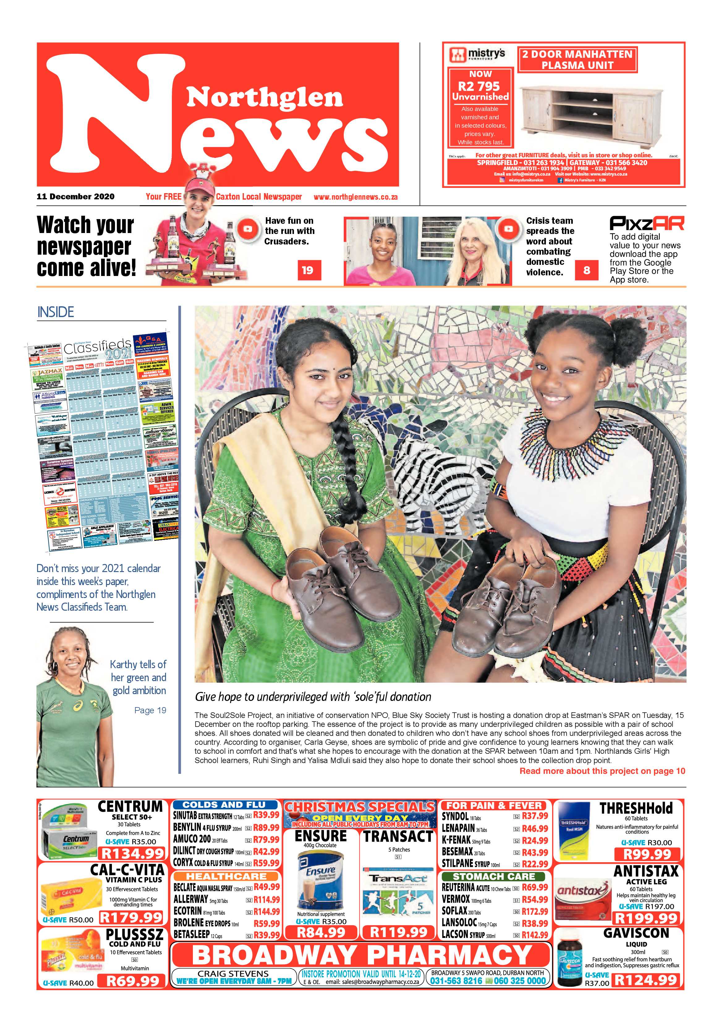 Northglen News 11 December 2020 page 1