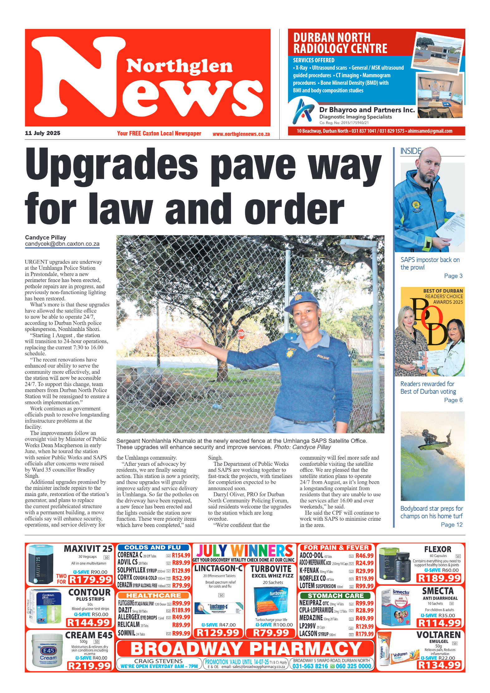 Northglen News 11 July 2025 page 1