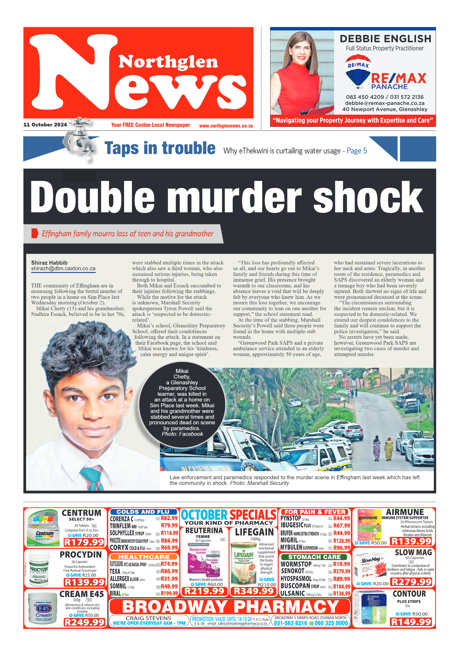 Northglen News 11 October 2024 page 1