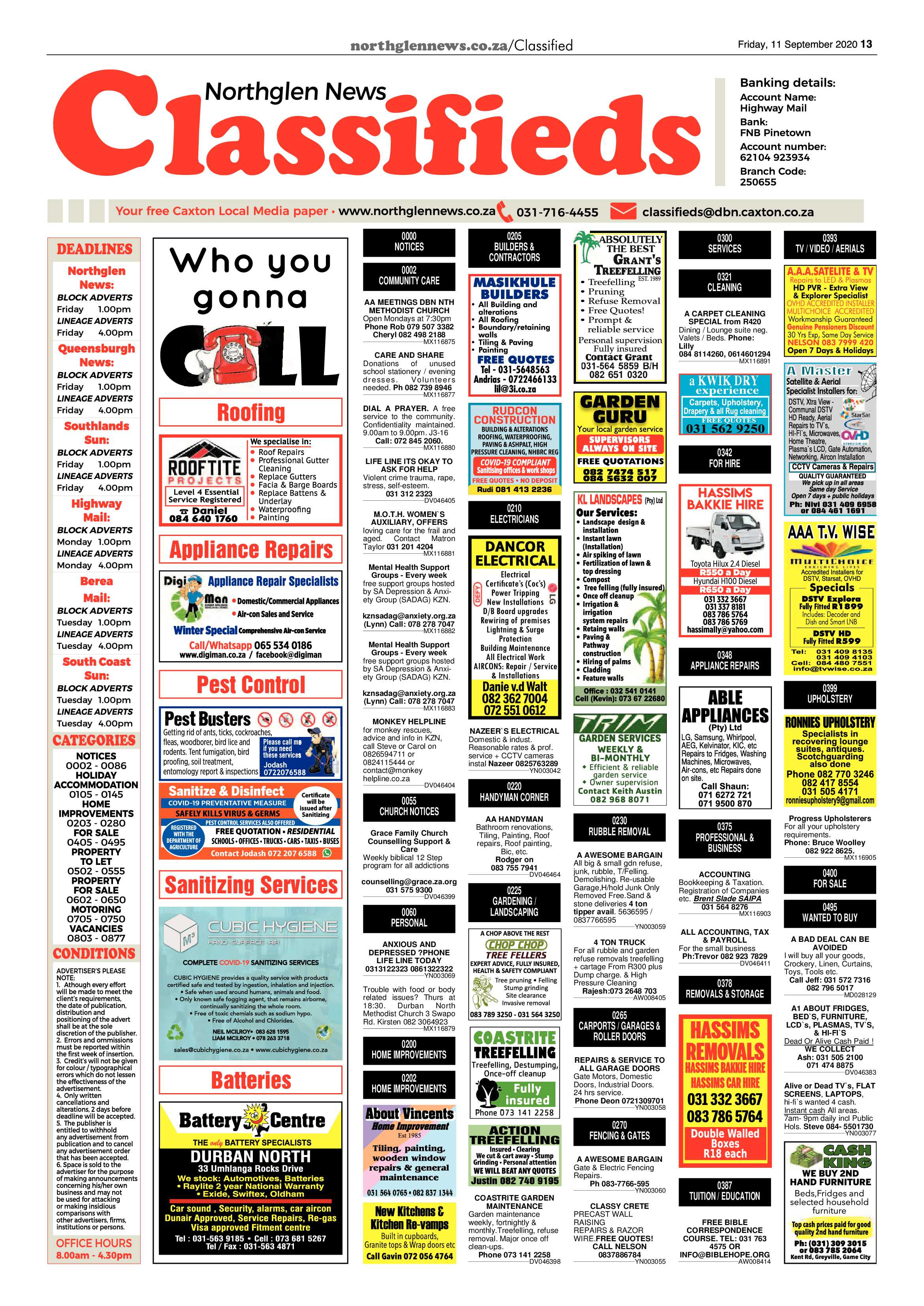 Northglen News 11 September 2020 page 13