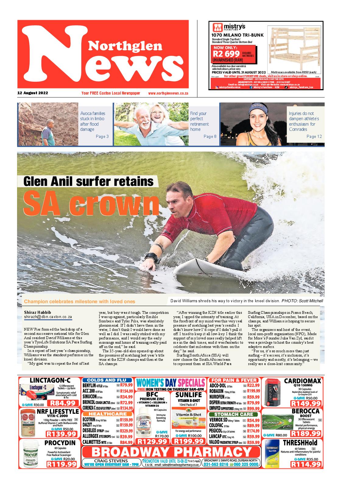 Northglen News 12 August 2022 page 1