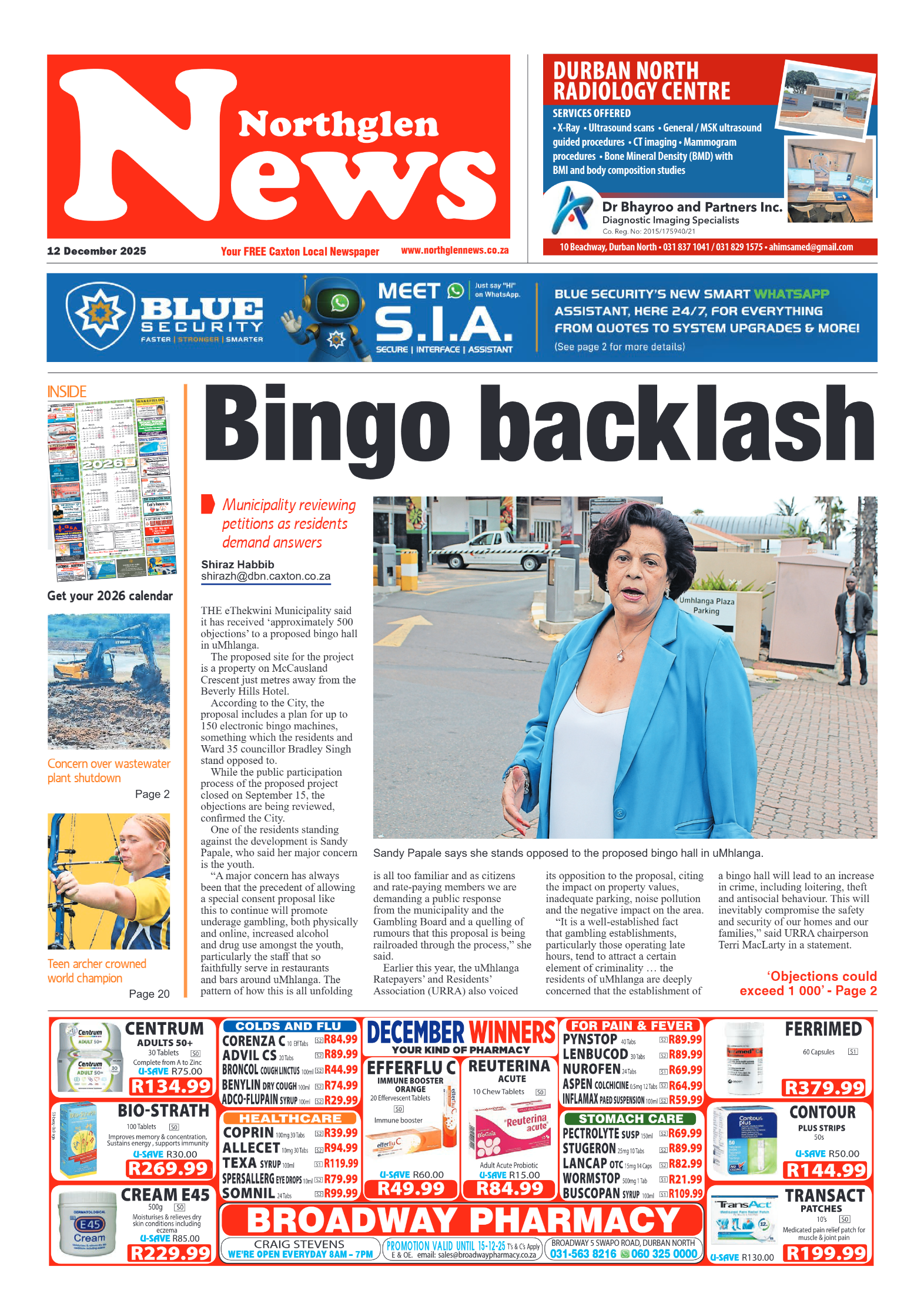 Northglen News 12 December 2025 page 1