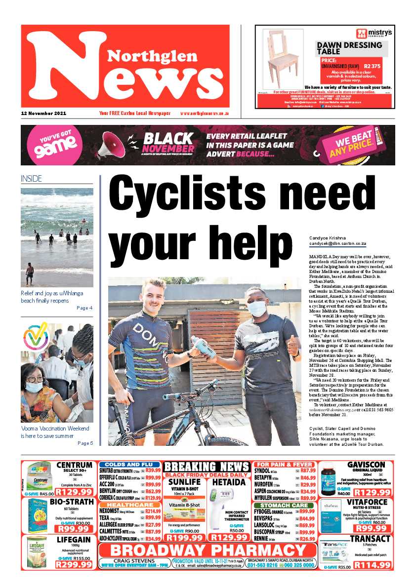 Northglen News 12 November 2021 page 1