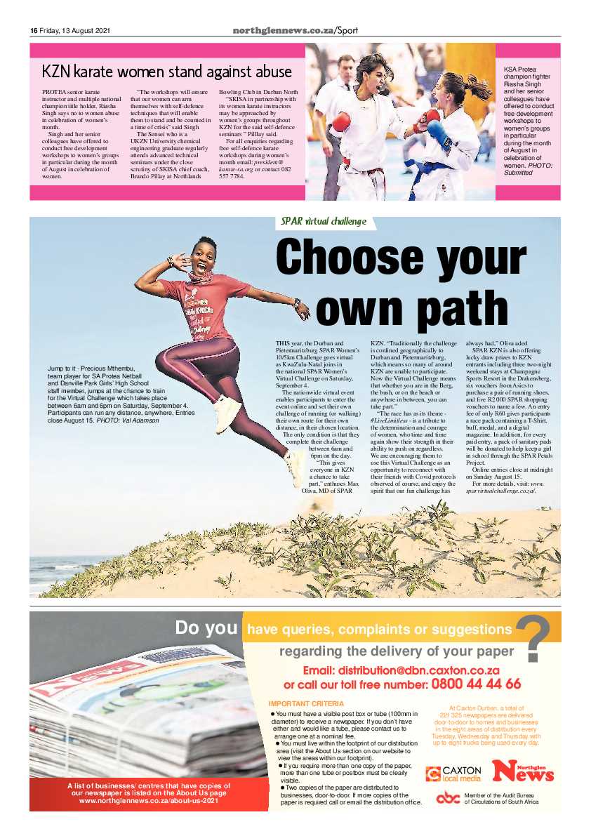Northglen News 13 August 2021 page 16