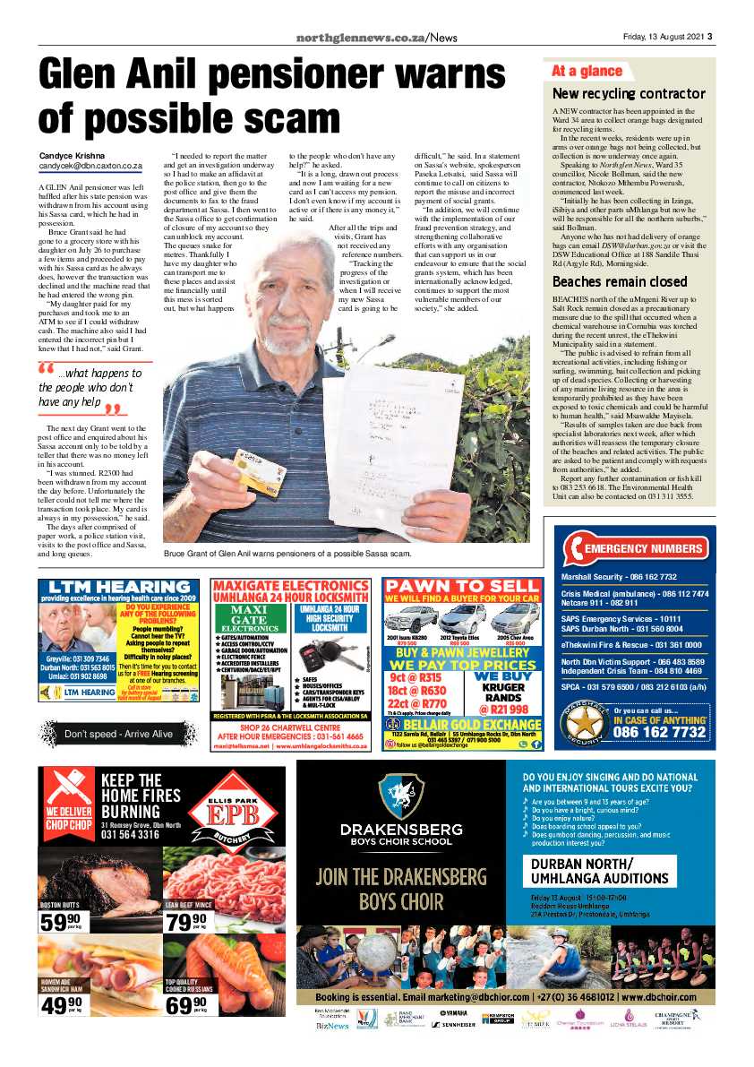 Northglen News 13 August 2021 page 3