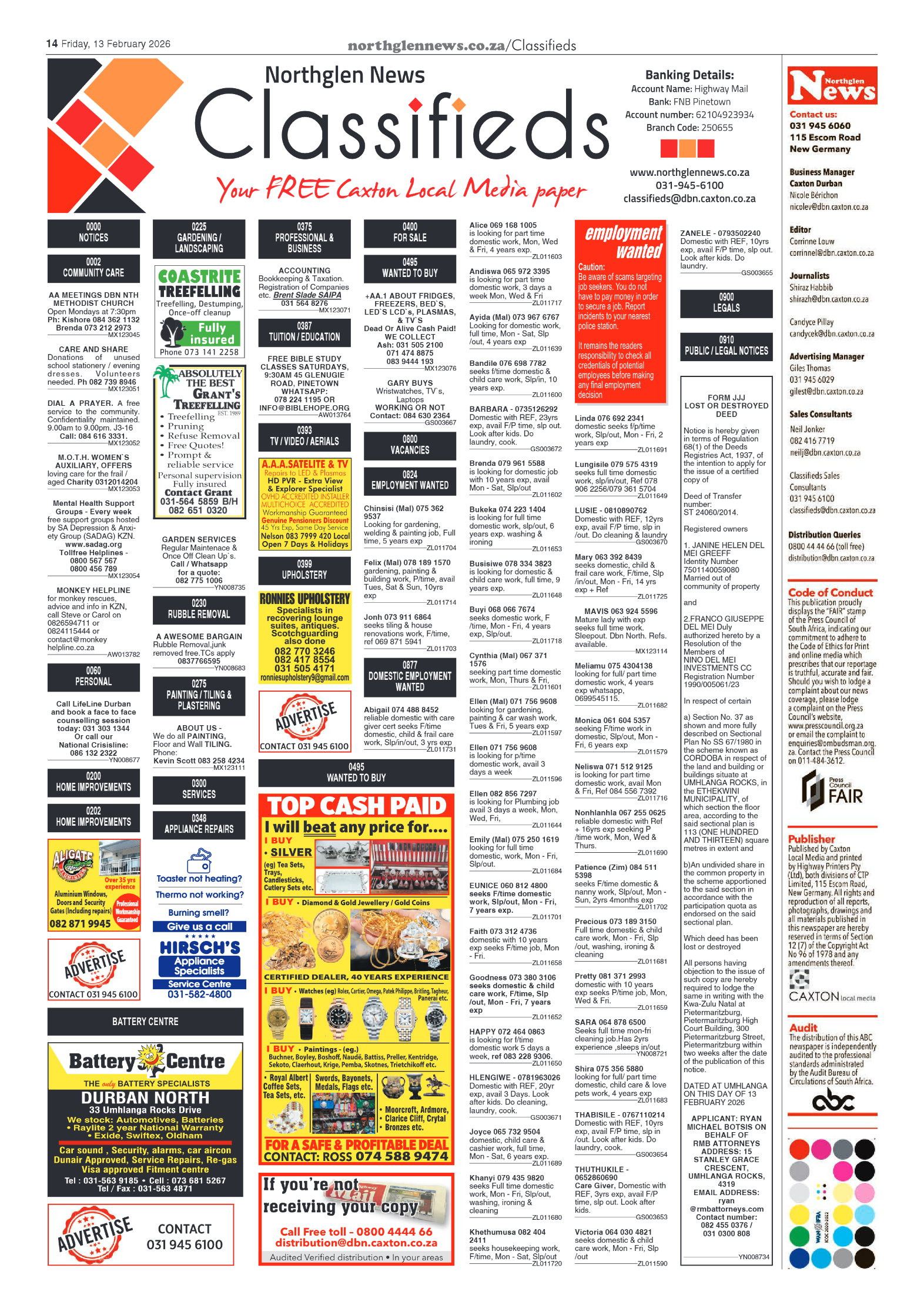 Northglen News 13 February 2026 page 14