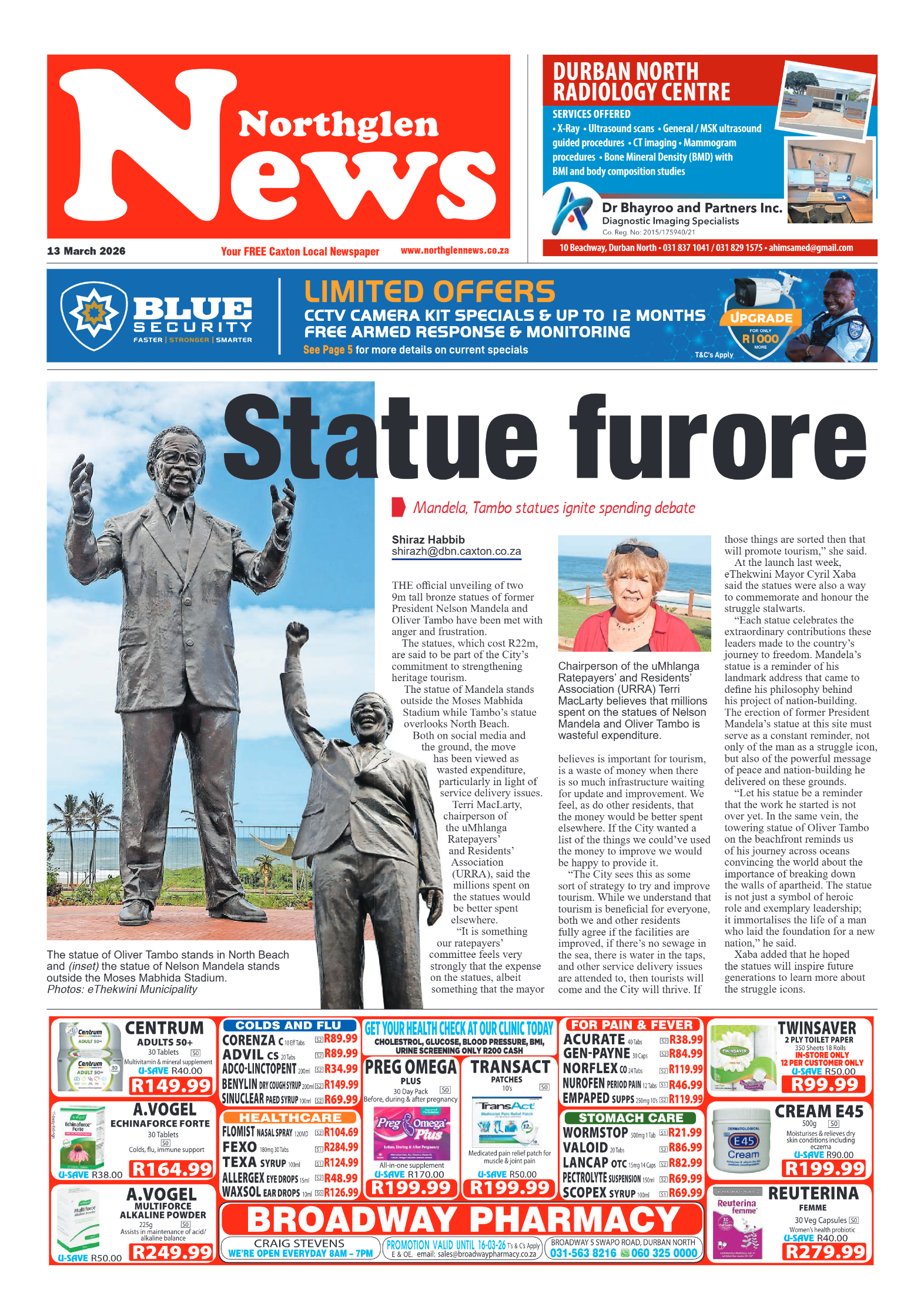 Northglen News 13 March 2026 page 1
