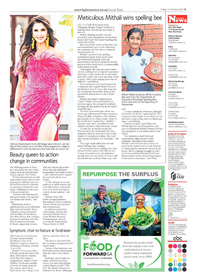Northglen News 13 October 2023 page 15