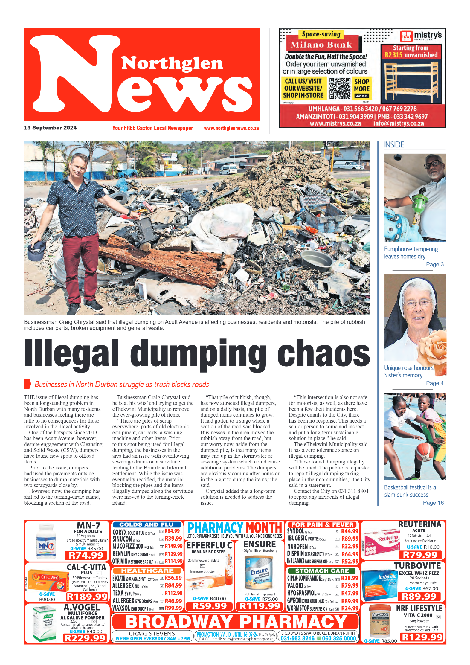 Northglen News 13 September 2024 page 1