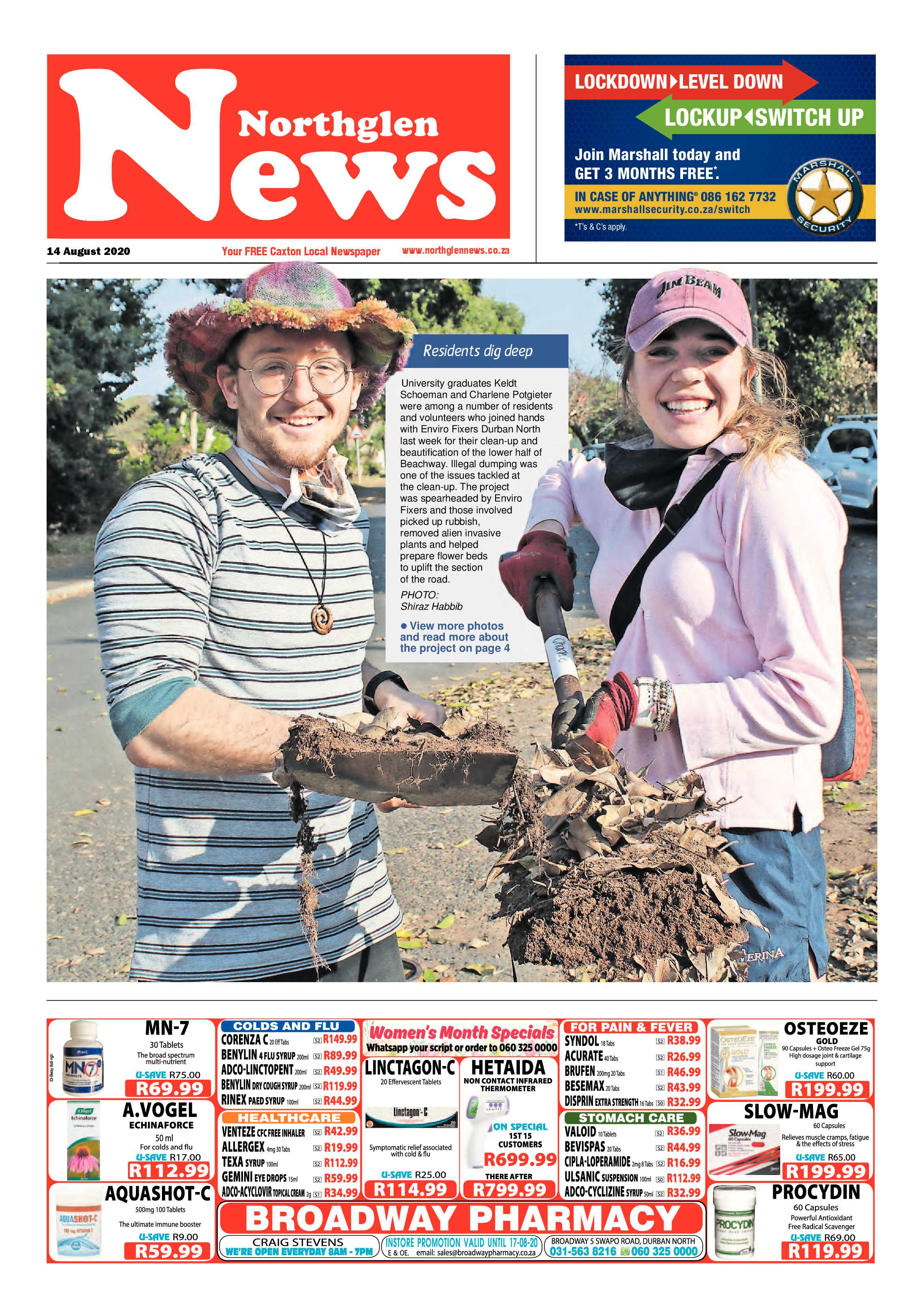 Northglen News 14 August 2020 page 1