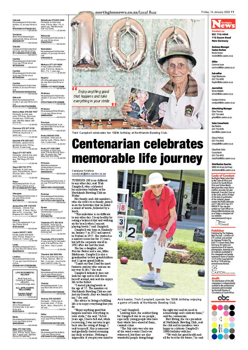 Northglen News 14 January 2022 page 11