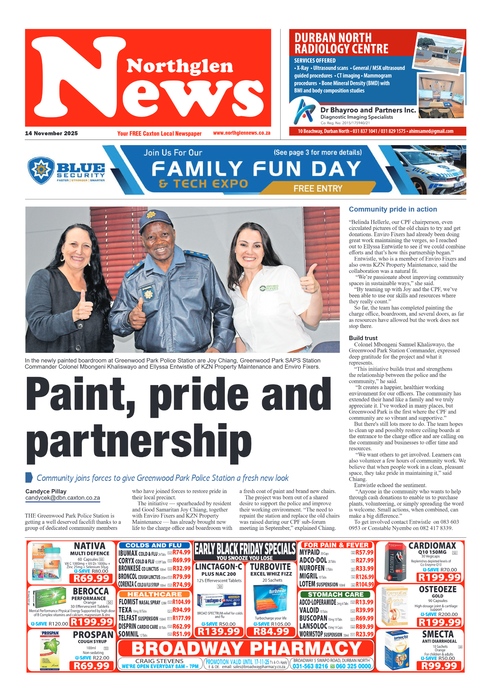 Northglen News 14 November 2025 page 1