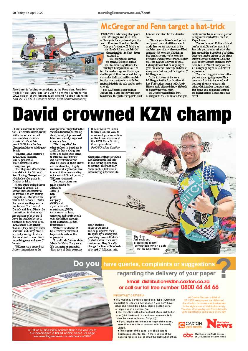 Northglen News 15 April 2022 page 20