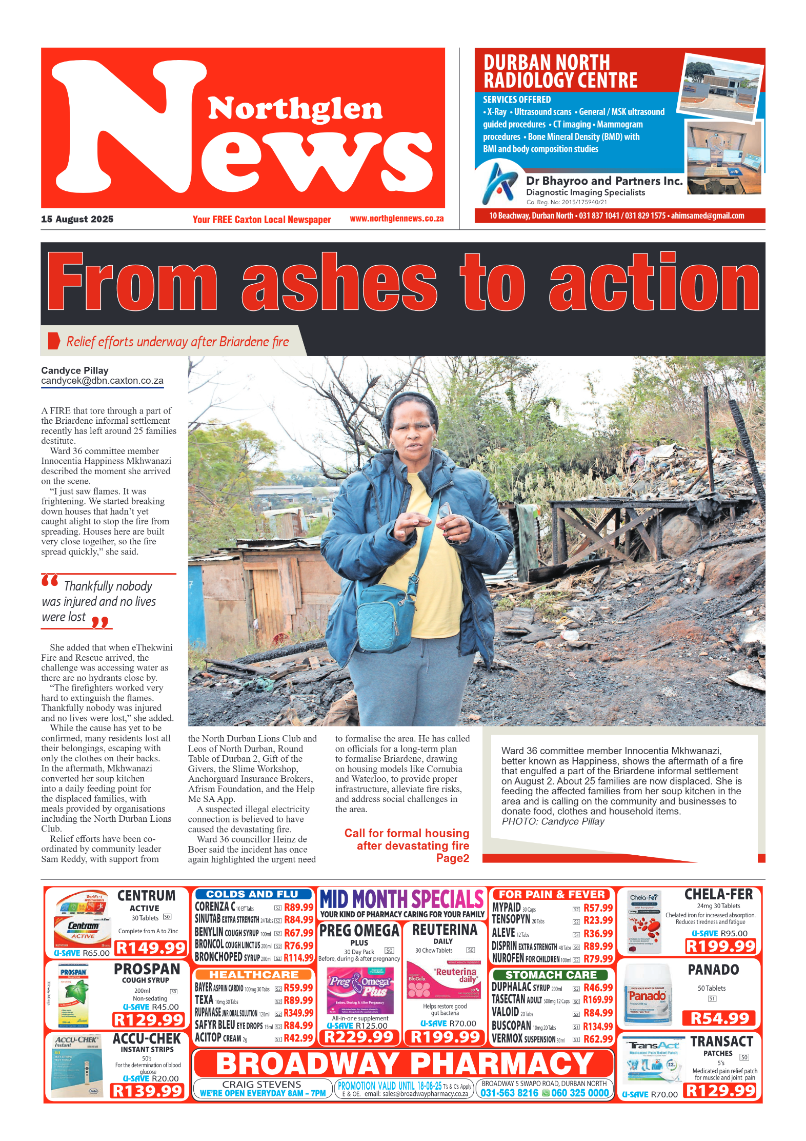 Northglen News 15 August 2025 page 1