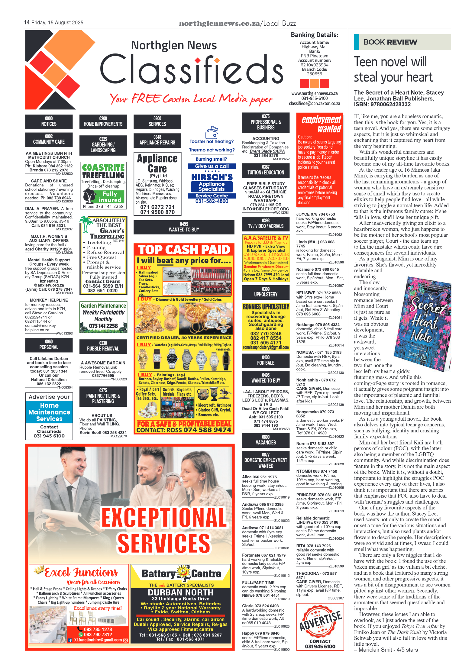 Northglen News 15 August 2025 page 14