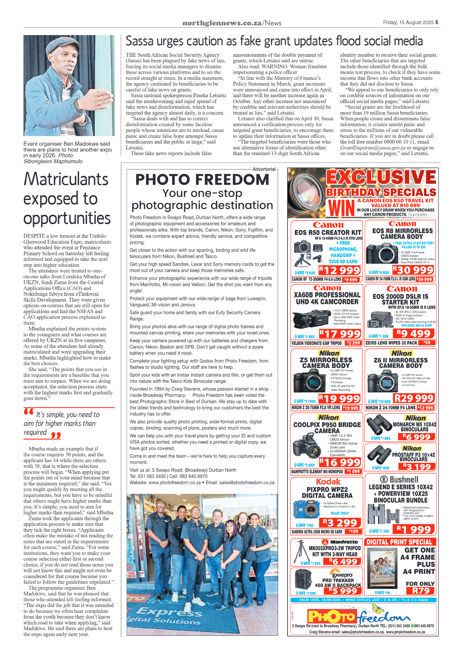 Northglen News 15 August 2025 page 5