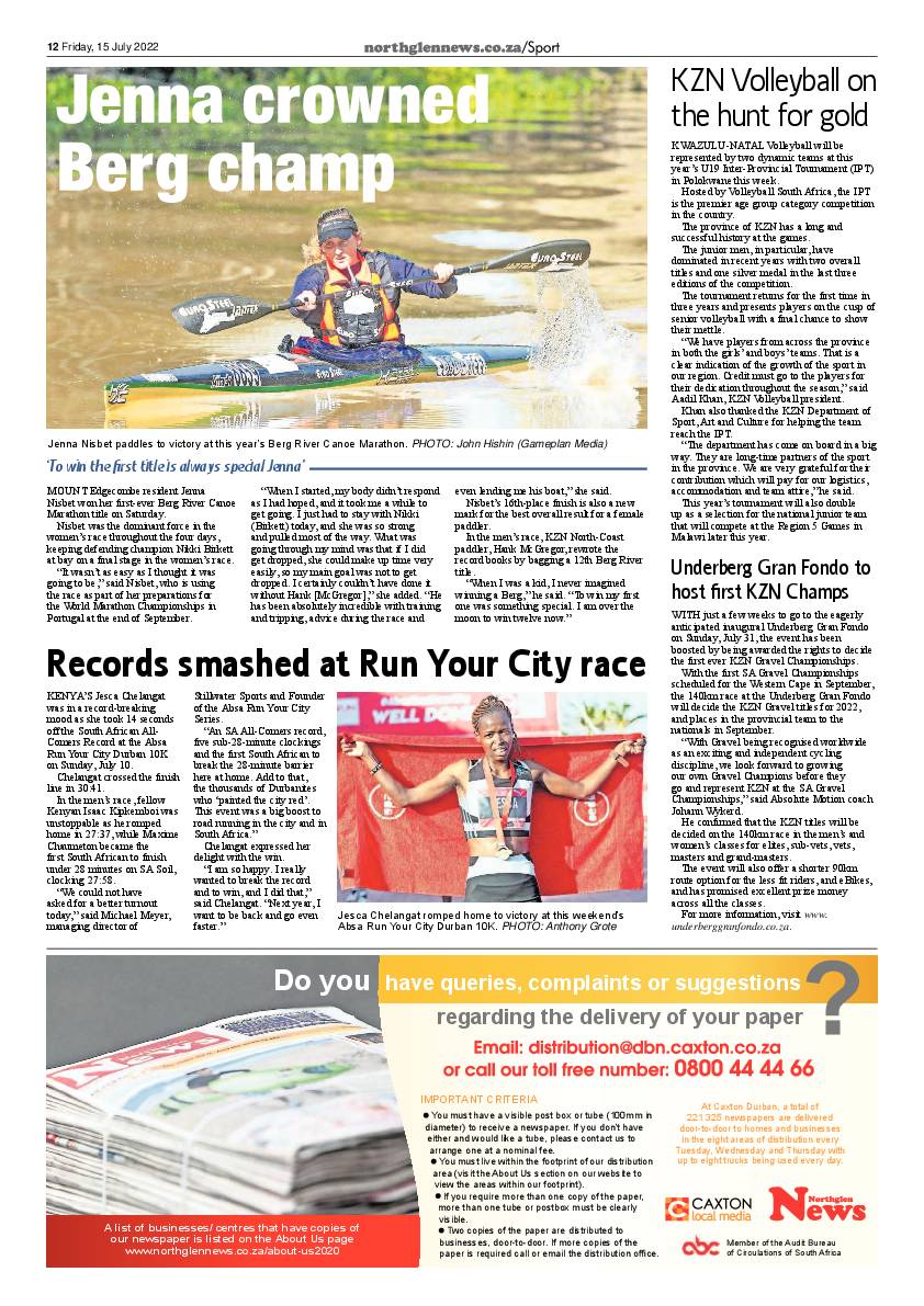 Northglen News 15 July 2022 page 12