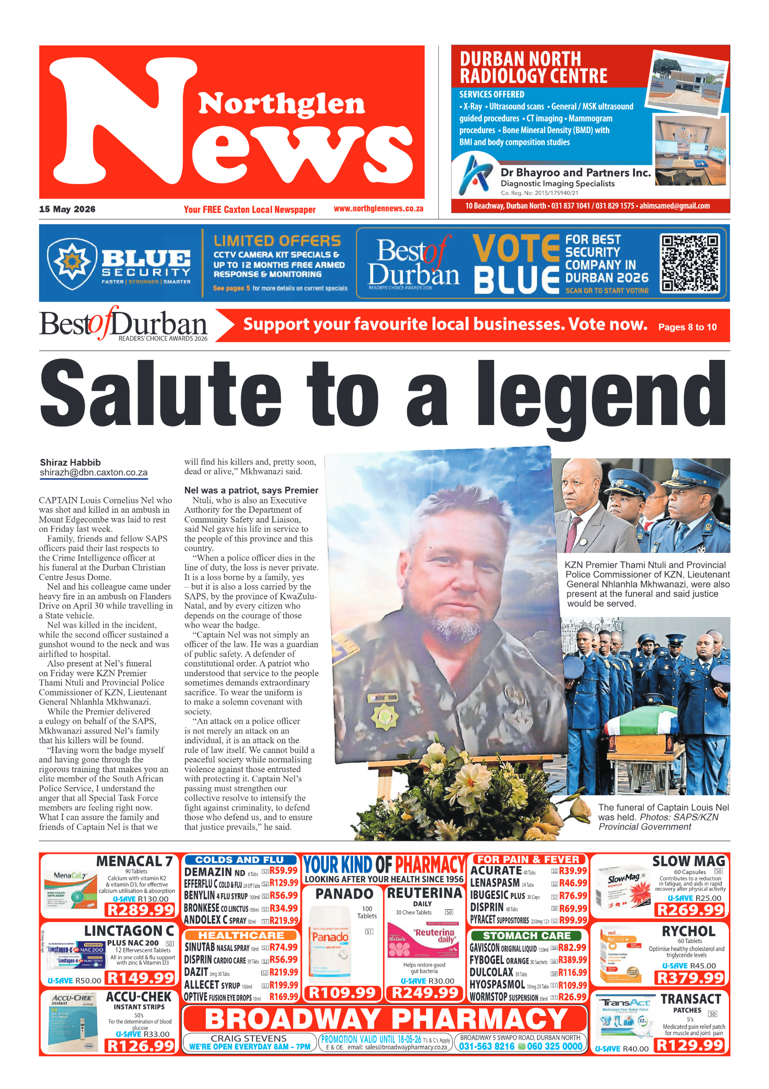 Northglen News 15 May 2026 page 1