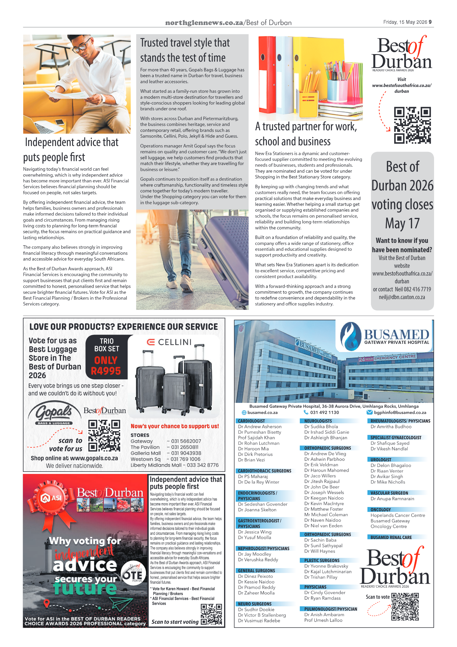 Northglen News 15 May 2026 page 9