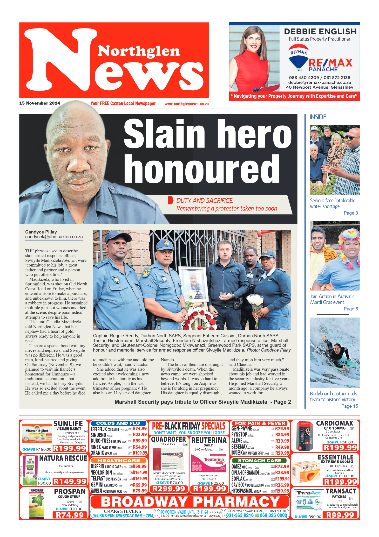 Northglen News 15 November 2024 page 1