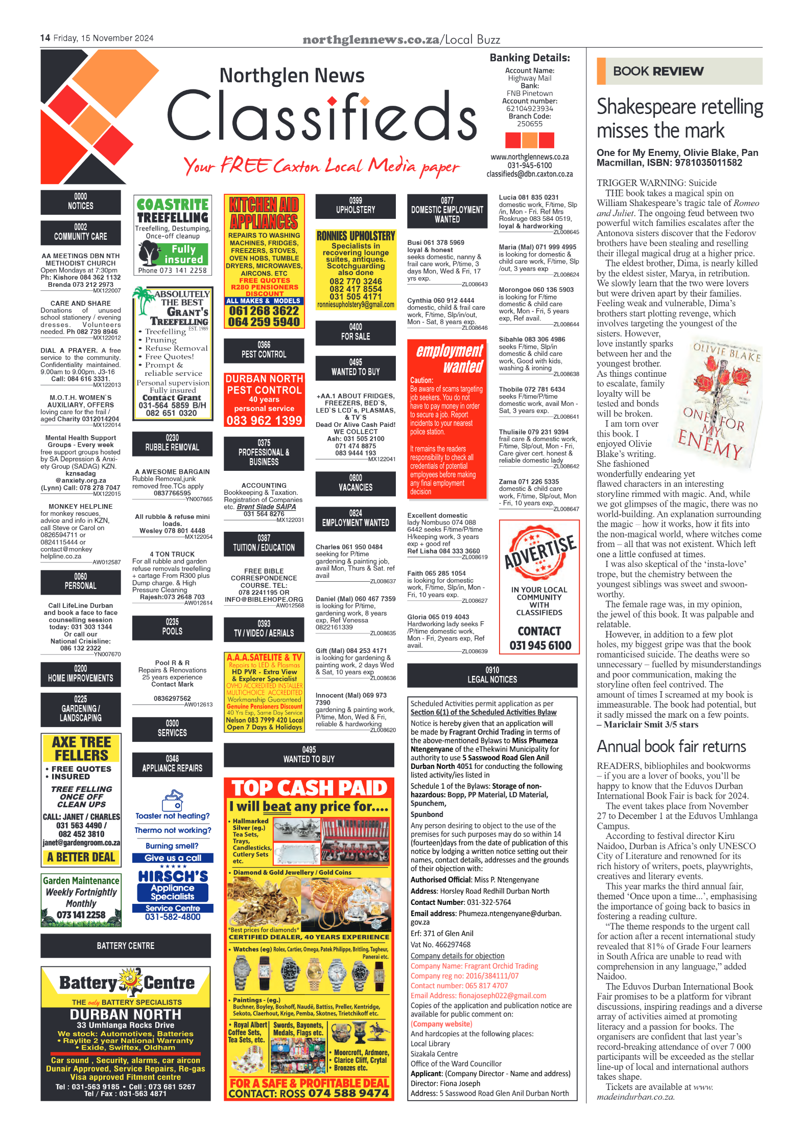 Northglen News 15 November 2024 page 14