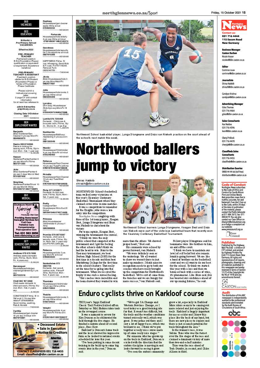 Northglen News 15 October 2021 page 15