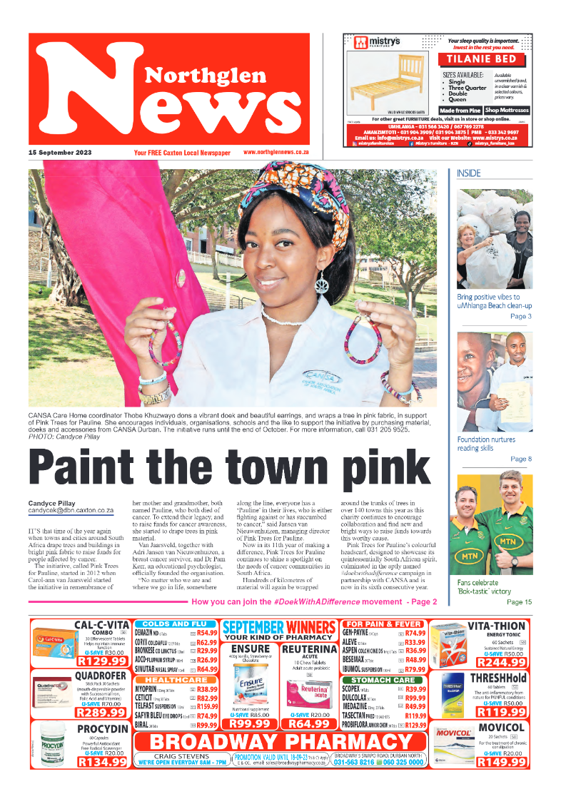 Northglen News 15 September 2023 page 1