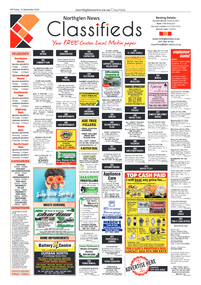 Northglen News 15 September 2023 page 14