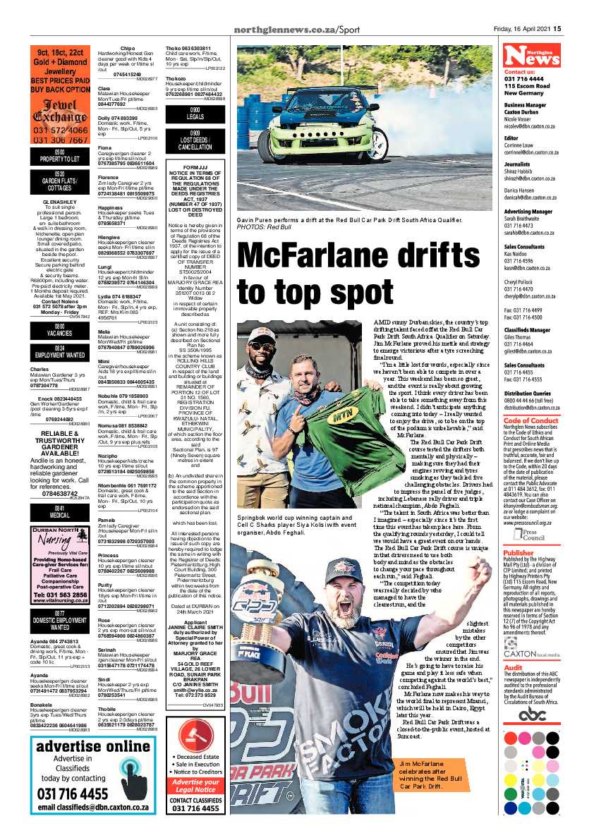 Northglen News 16 April 2021 page 15