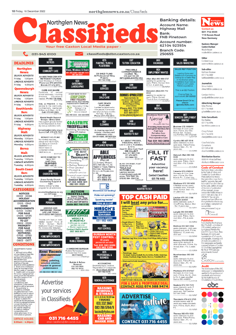Northglen News 16 December 2022 page 18