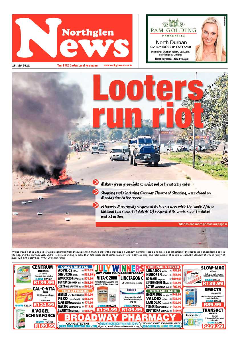 Northglen News 16 July 2021 page 1