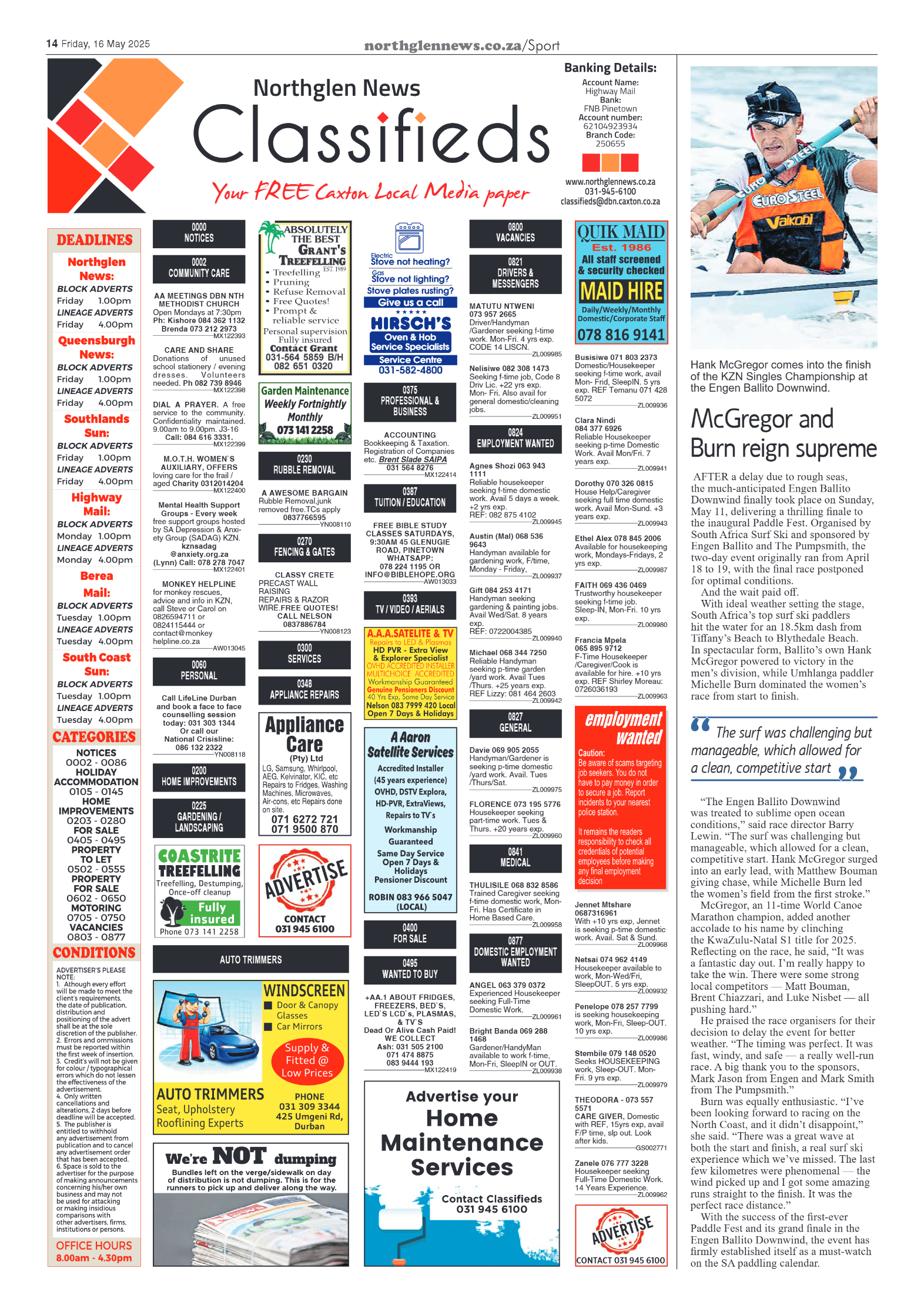 Northglen News 16 May 2025 page 14