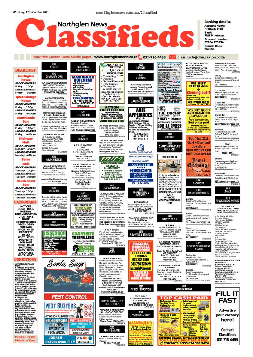 Northglen News 17 December 2021 page 22