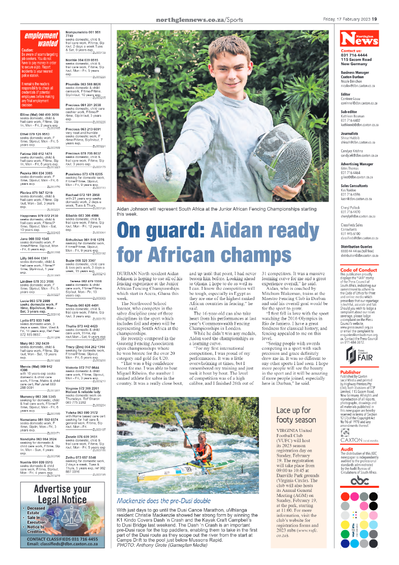 Northglen News 17 February 2023 page 19