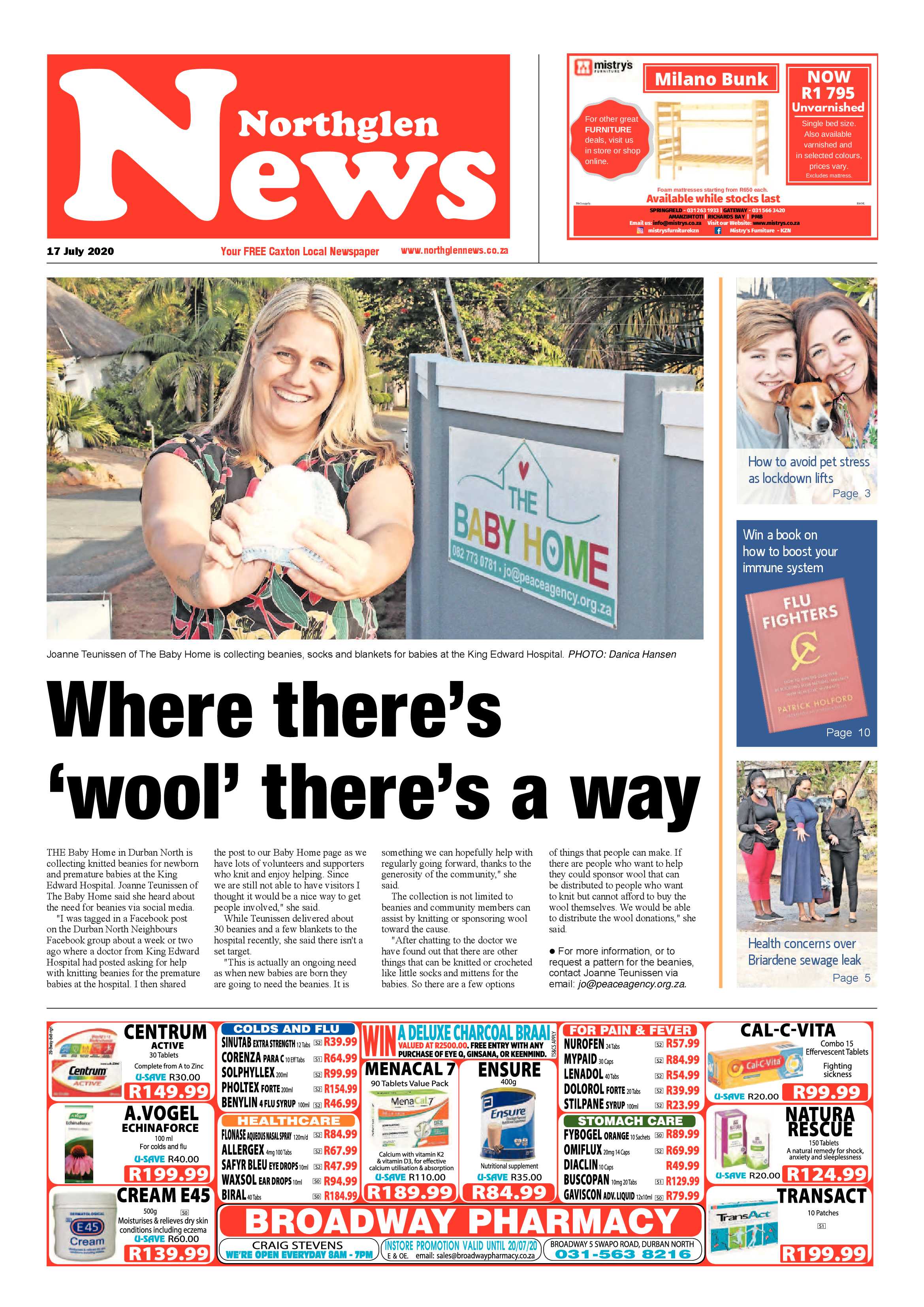Northglen News 17 July 2020 page 1