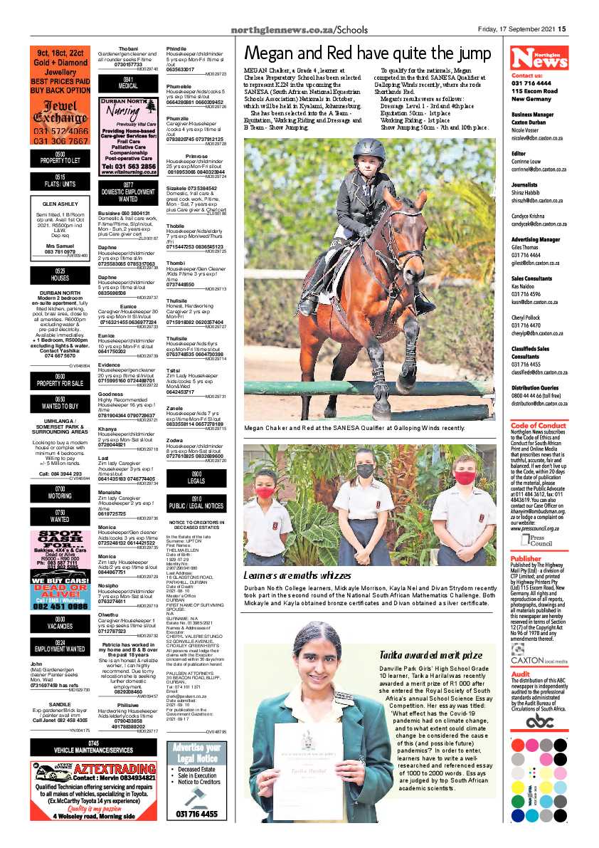 Northglen News 17 September 2021 page 15