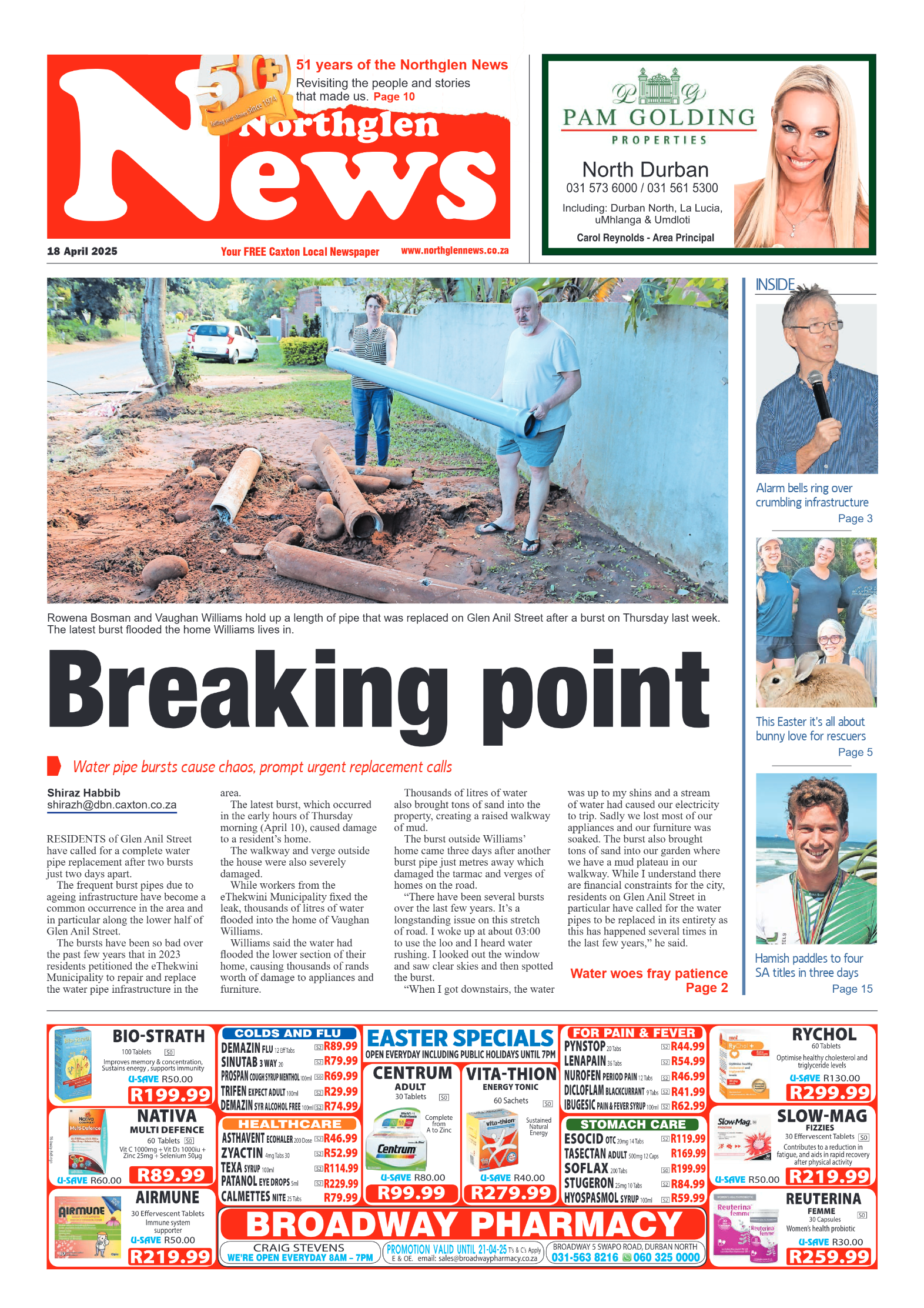 Northglen News 18 April 2025 page 1