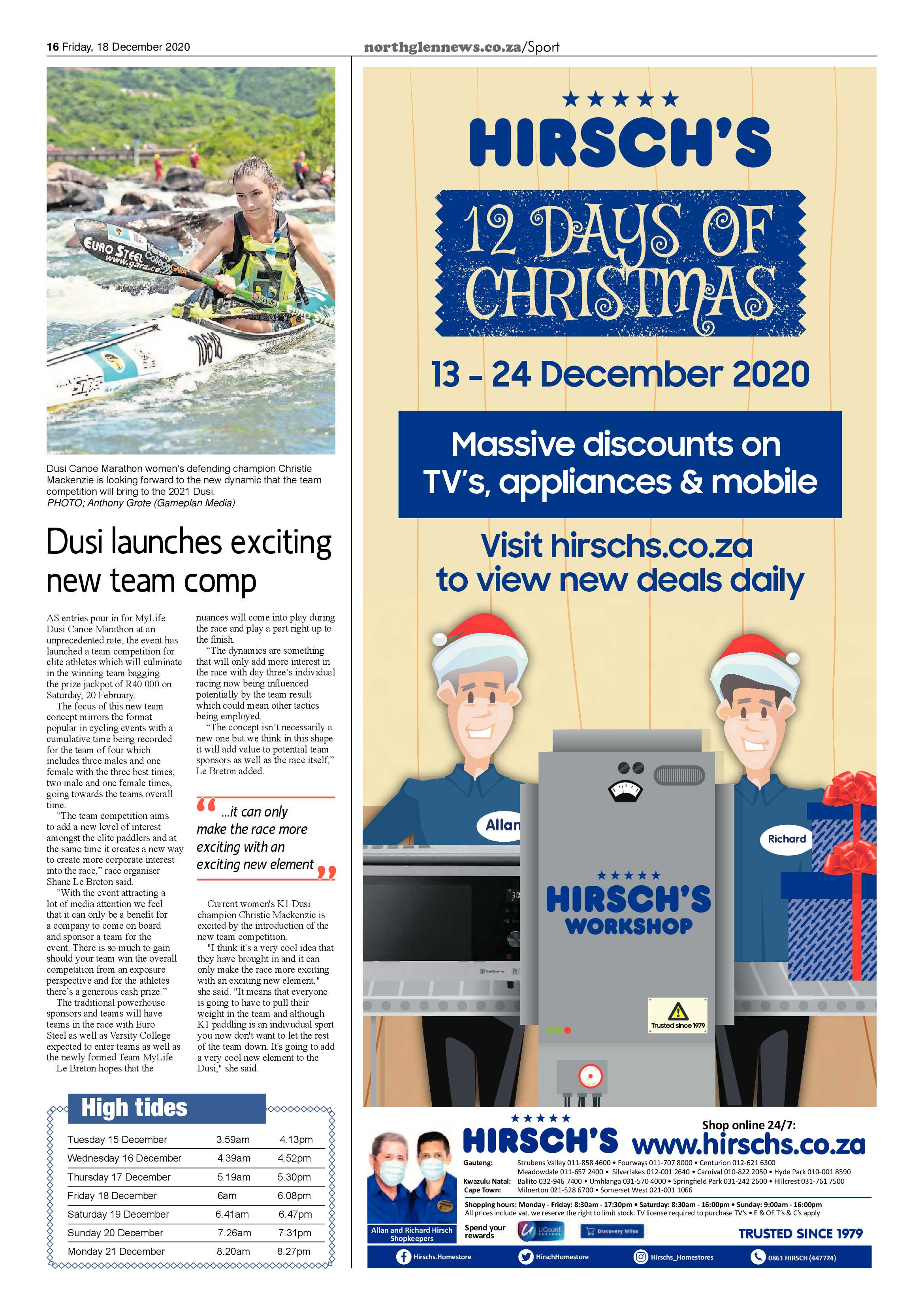 Northglen News 18 December 2020 page 16