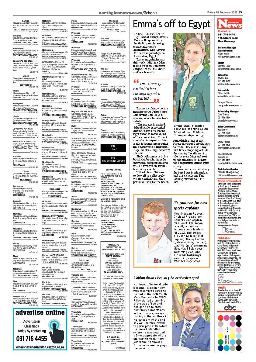 Northglen News 18 February 2022 page 15