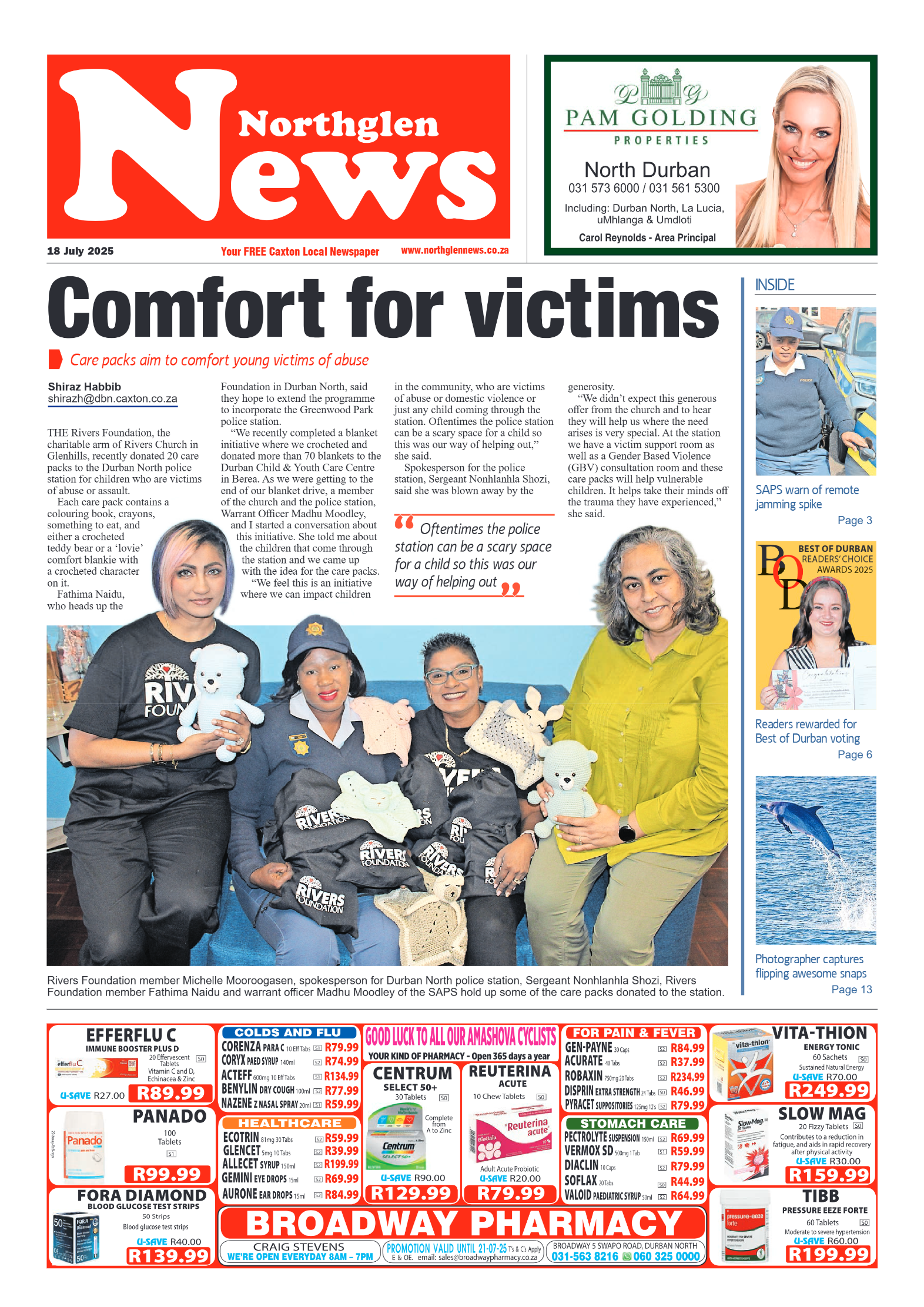 Northglen News 18 July 2025 page 1